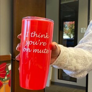 20oz dual wall red tumbler mug